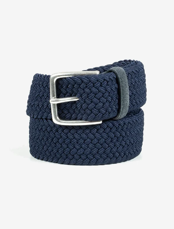 Elastic Braided Belt Evening Blue