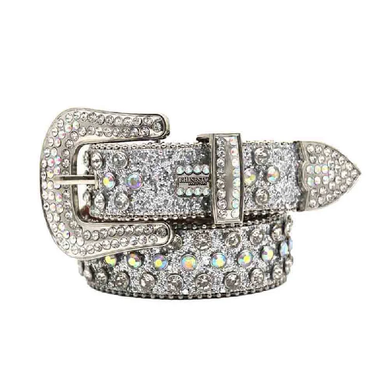 Grey Strap With Multi Studded Rhinestone BB Belt