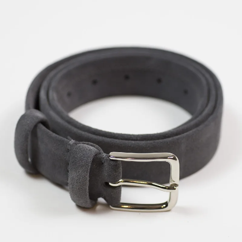 Grey suede "tubo" tubular dress belt