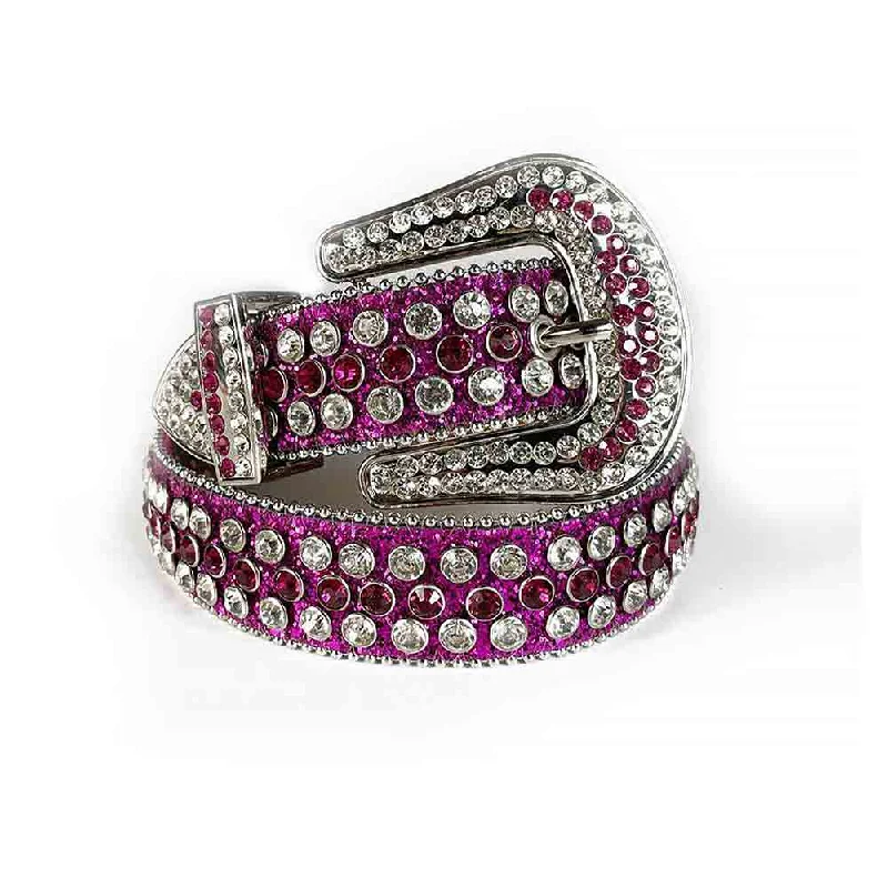 Hot Pink Strap With Pink & Diamond White Studded Rhinestone Belt