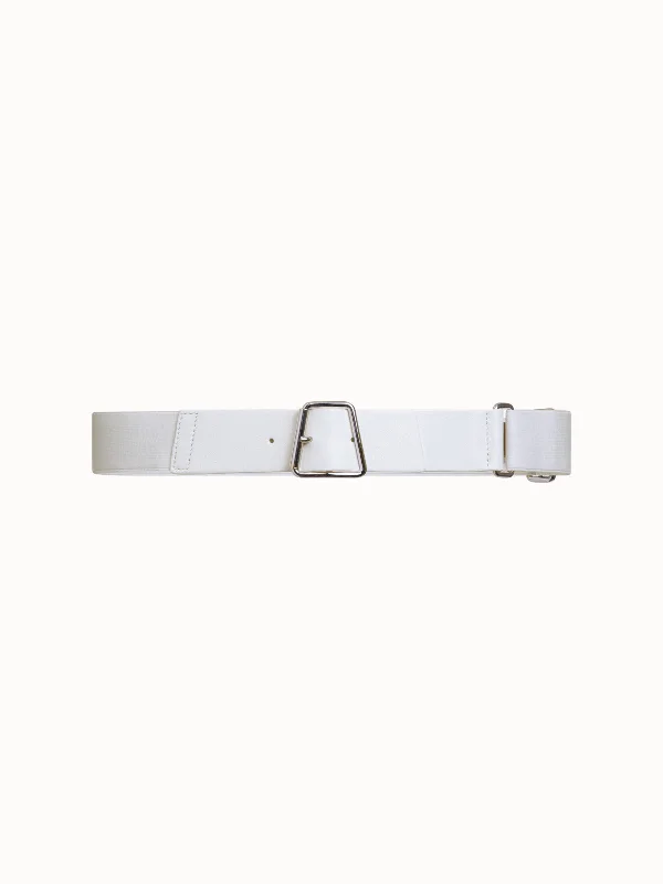 Leather and Elastic Belt with Trapezoid Buckle