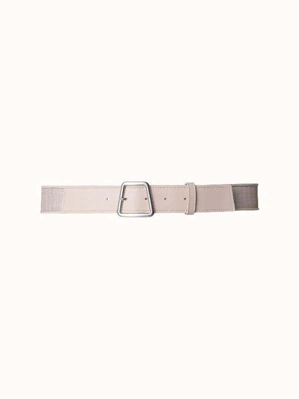 Leather and Horsehair Belt with Trapezoid Buckle