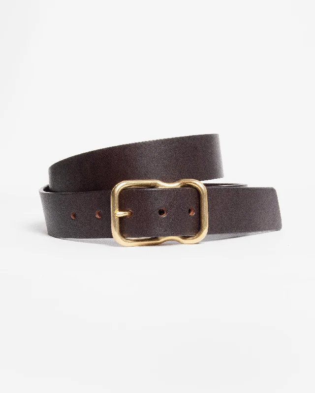 112 Signature Leather Belt - Black - Brass