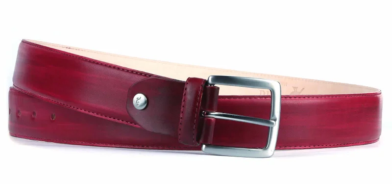 Leather Belt Custom Patina Oxblood