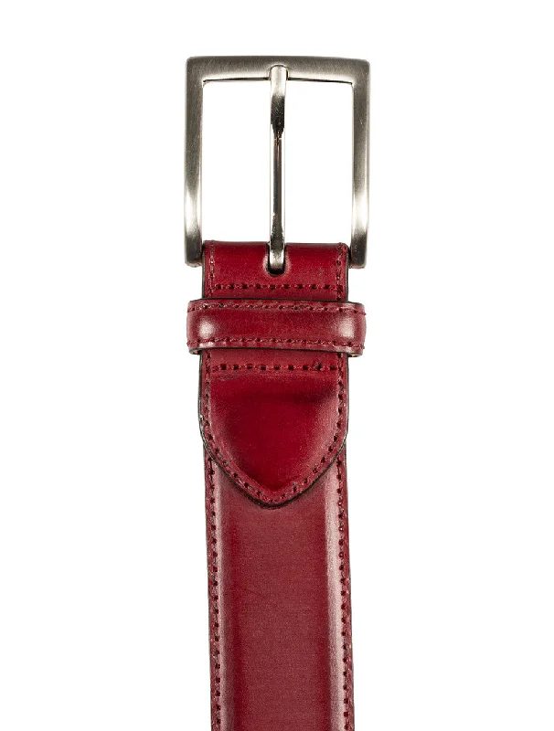 Leather Belt with Buckle Brown