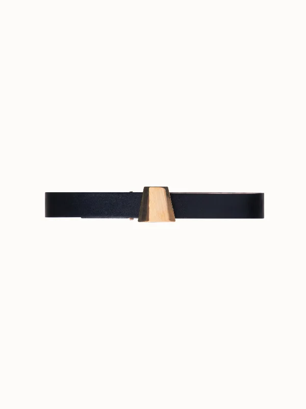 Leather Belt with Trapezoid Buckle