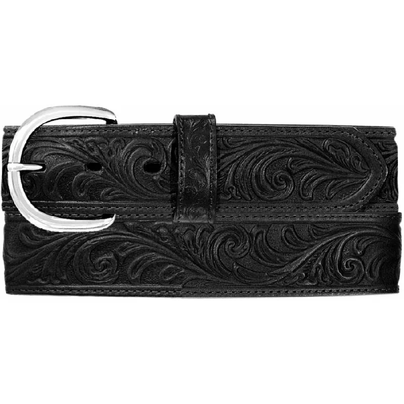 Leegin Silvercreek Black Hand Tooled Western Belt Style 53903