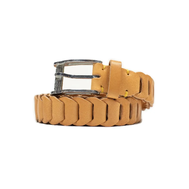 Linked boho belt in natural vacchetta (restock)