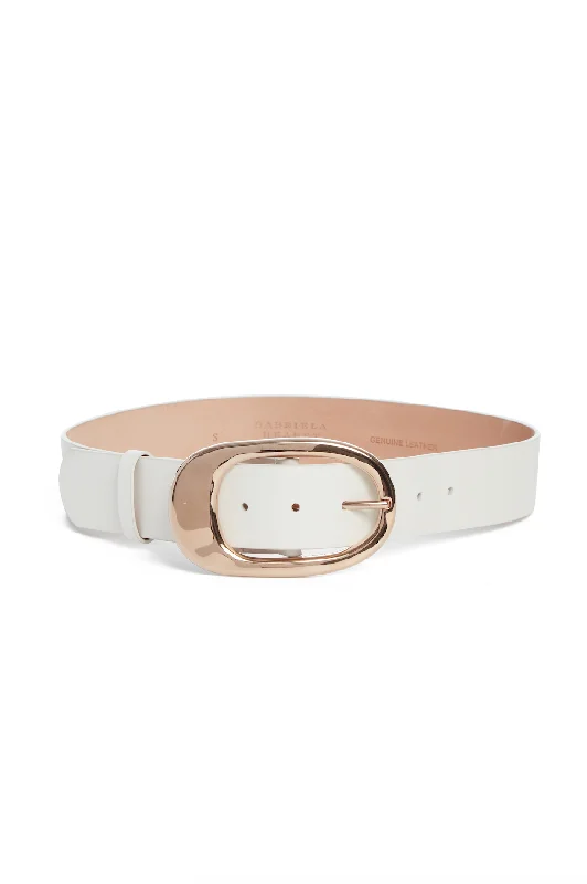 Lozewce Belt in White Leather