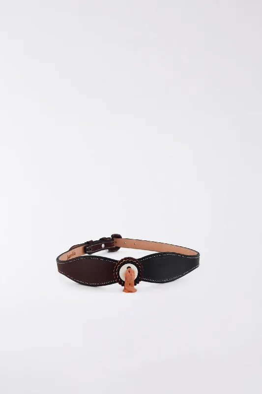 MIXED CORRELLON BELT BLACK AND BURGUNDY