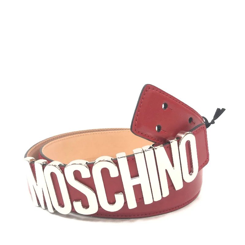 Moschino Couture Calf Logo Belt (Red)