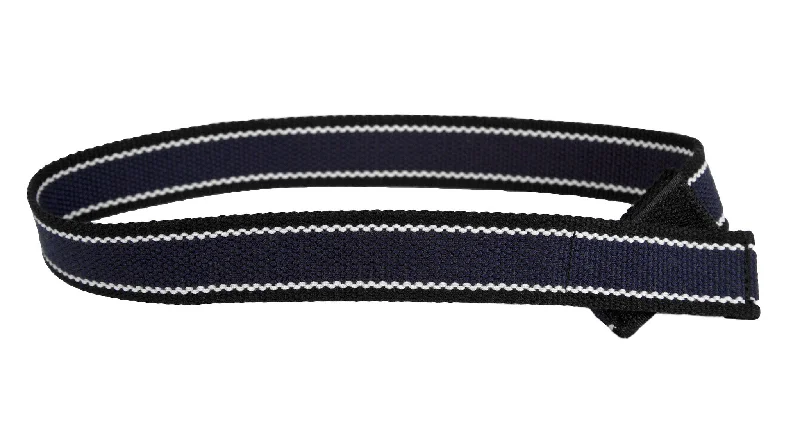 MYSELF BELTS - Navy/Black Webbing Print Easy Velcro Belt For Toddlers/Kids