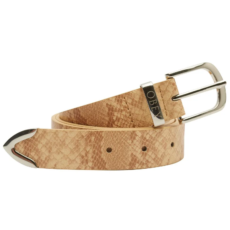 Obey Snake Dress Belt - Tan