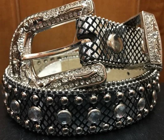 Pure Western Womens Metallic Bling Belt