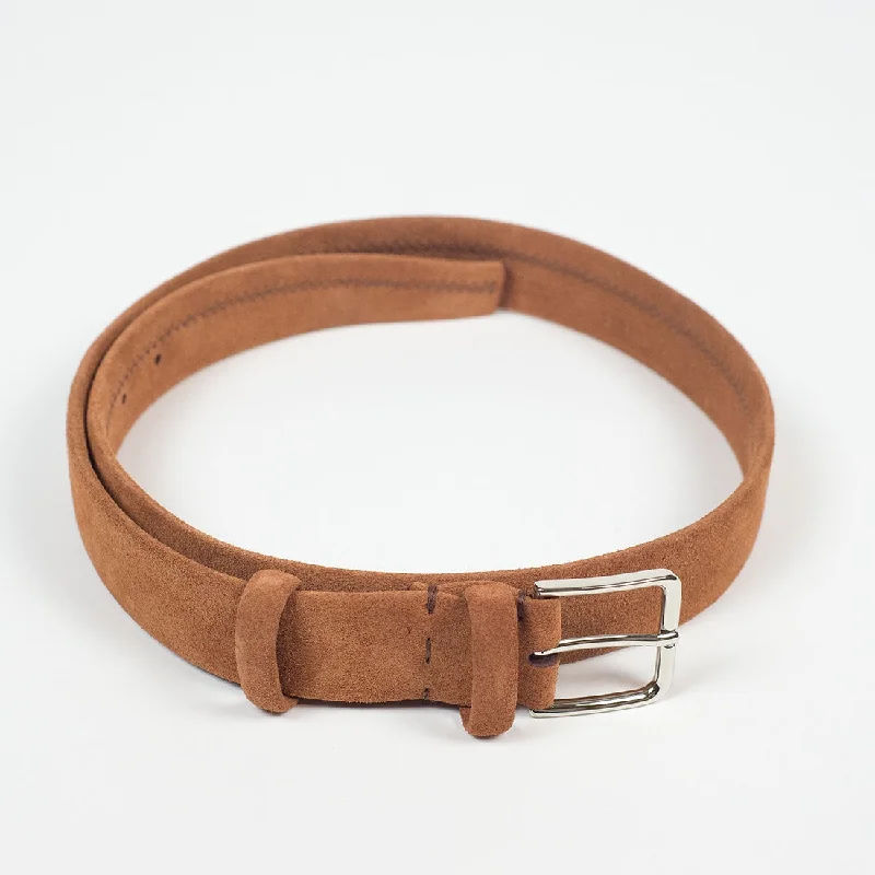 "Ruggine" light rust suede tubular dress belt