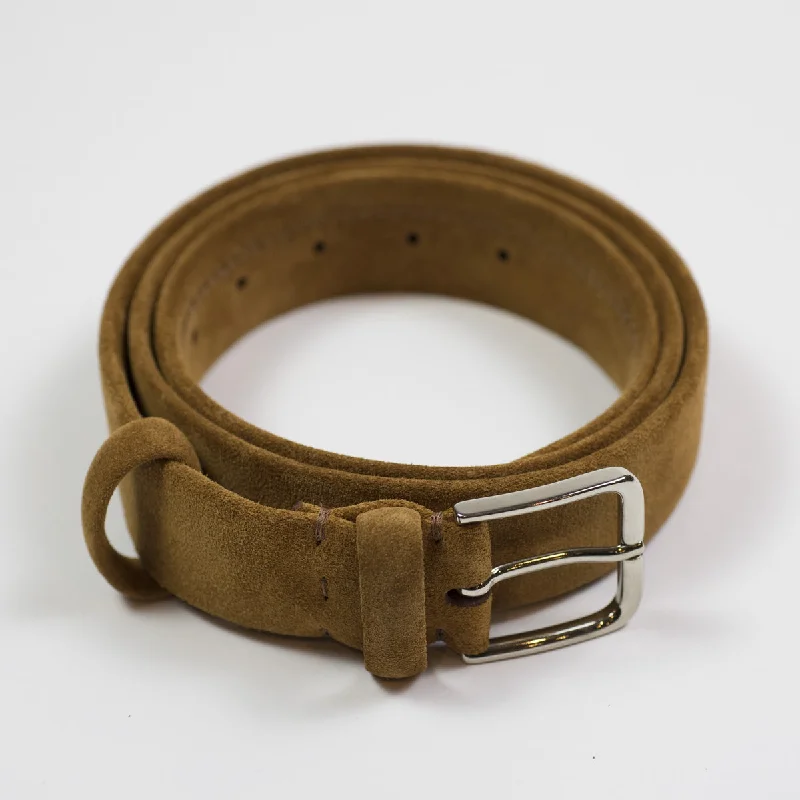 Ruggine tan suede "tubo" tubular dress belt