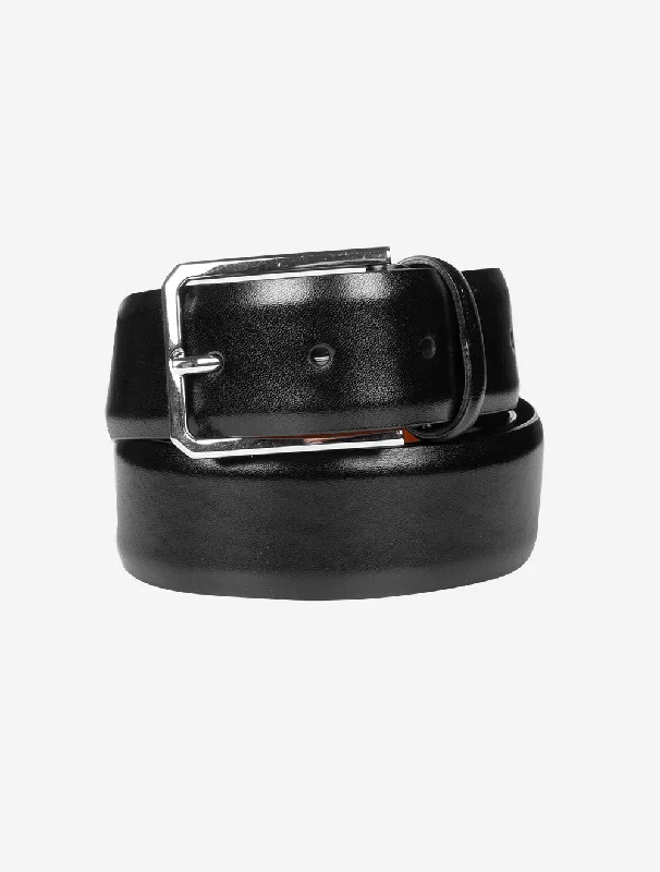 SANTONI Calf Leather Belt Black