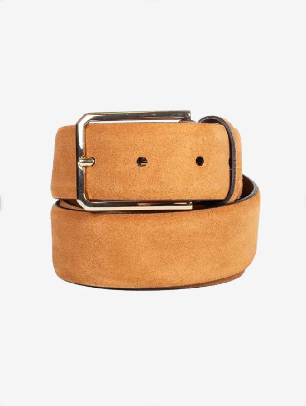 SANTONI Suede Belt Light Brown