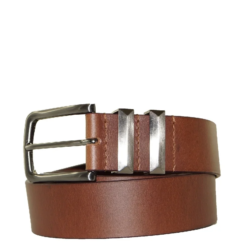 Double Metal Loop Leather Belt - BOP1.75M TAN