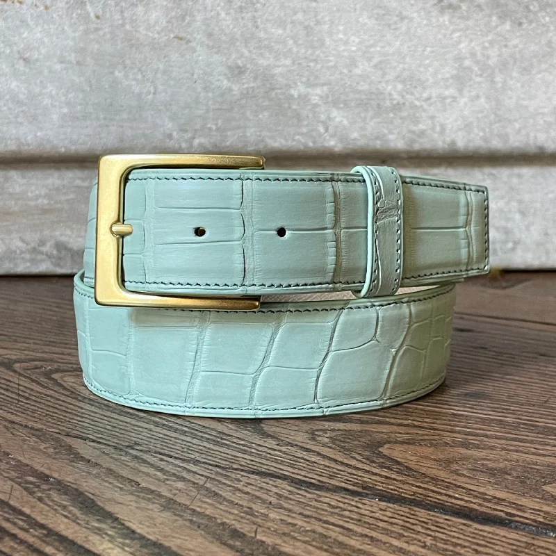 Full Skin Belt, Mint Matte Alligator