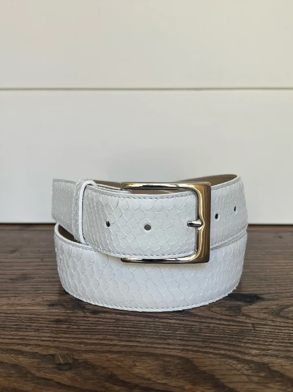 Full Skin Belt, White Python