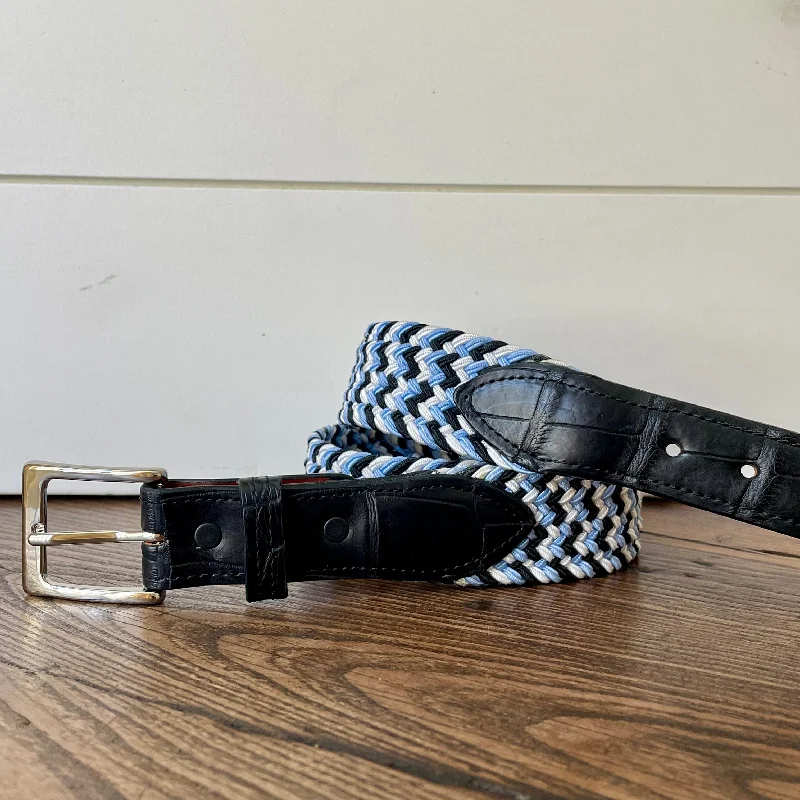 The Stretch Belt, Light Blue, Black, & White