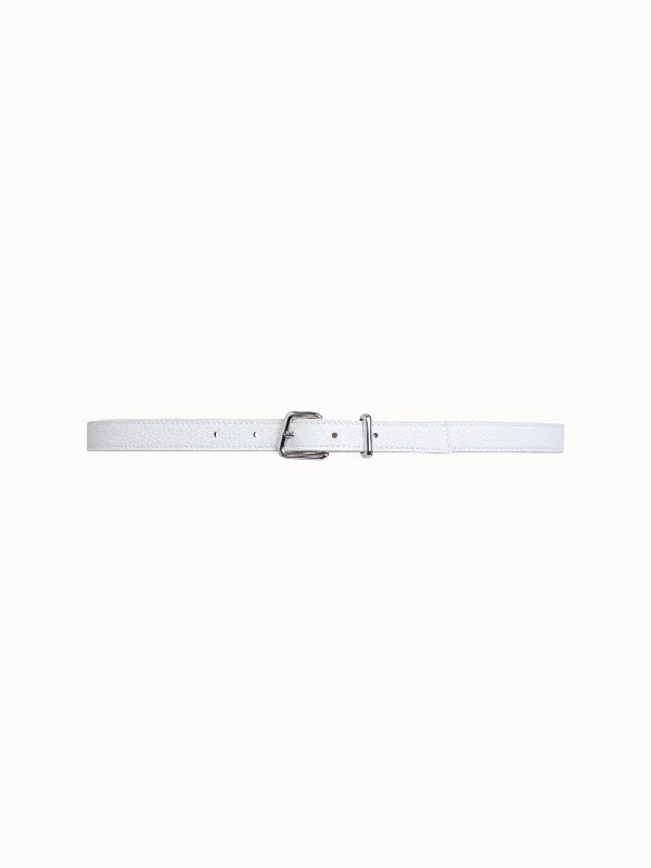 Thin Leather Trapezoid Buckle Belt