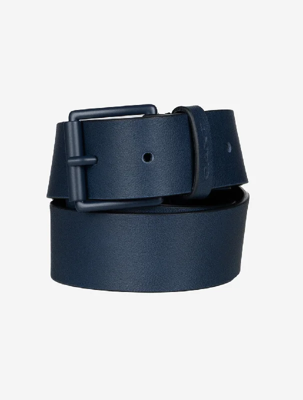 Tonal Buckle Leather Belt Dusty Blue Sea