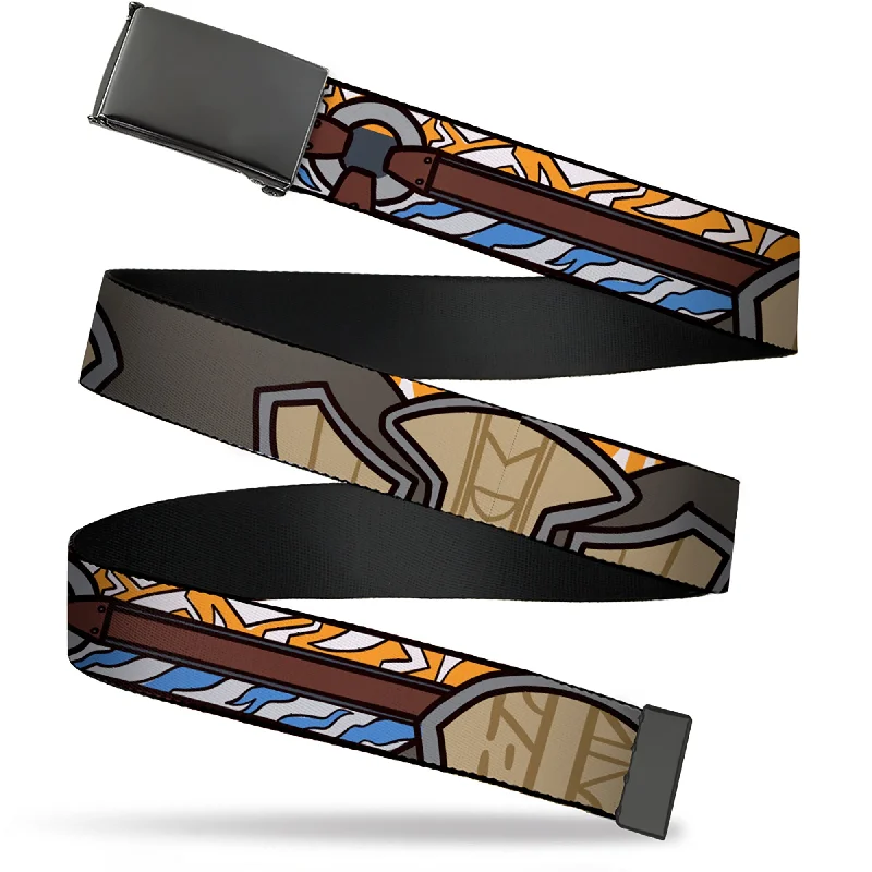 Web Belt Blank Black Buckle - Star Wars Clone Wars Ahsoka Tano Bounding Elements1 Webbing