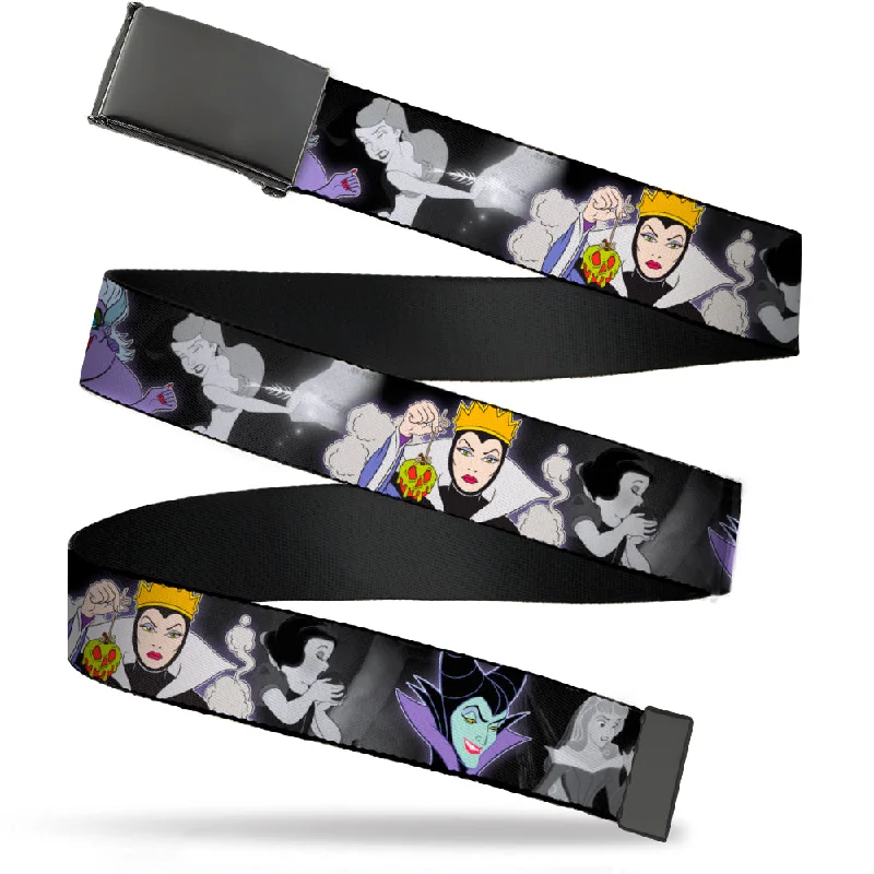 Web Belt Blank Black Buckle - Villains Hexing Princess' Scenes Color/Black/White Webbing