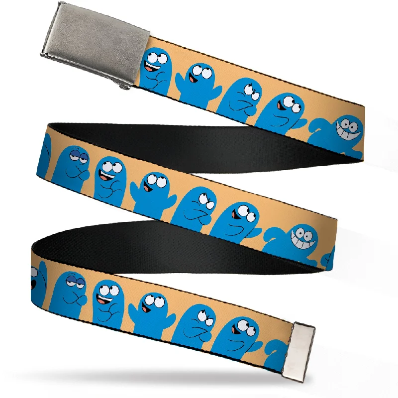 Web Belt Blank Chrome Buckle - Foster's Home for Imaginary Friends Bloo Expressions Beige Webbing